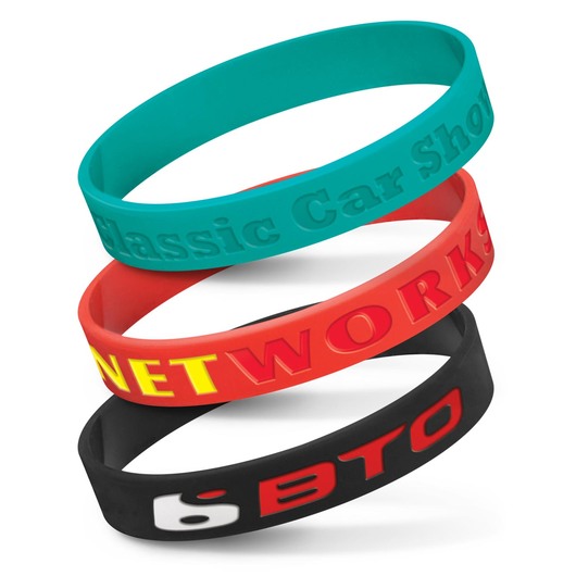 Debossed Silicone Bands Close up